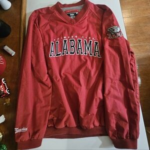 Franchise Club Alabama Crimson Tide Pullover Windbreaker Jacket L V-Neck Bama Li